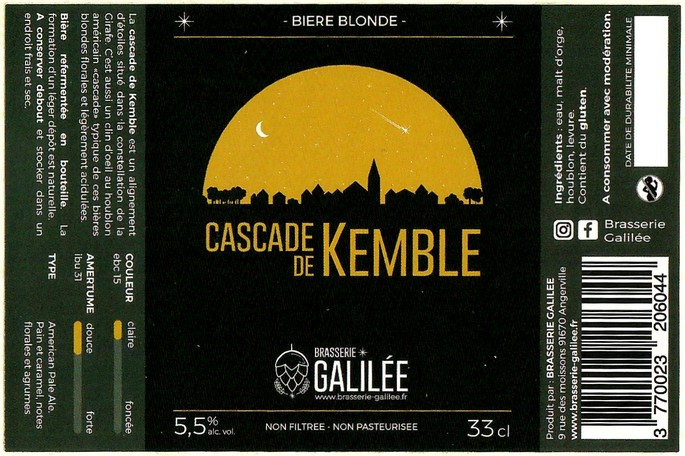 Etiquette BRASSERIE GALILEE 45