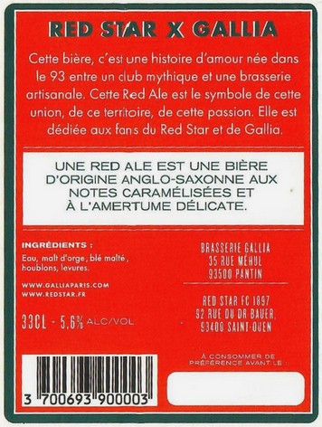 Etiquette BRASSERIE GALLIA 05B