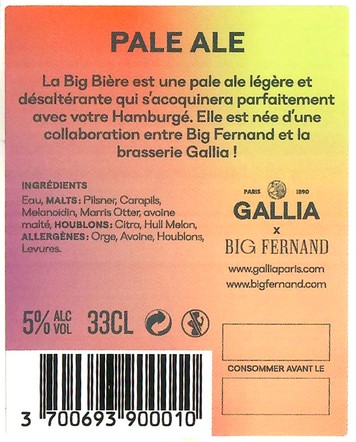 Etiquette BRASSERIE GALLIA 35B