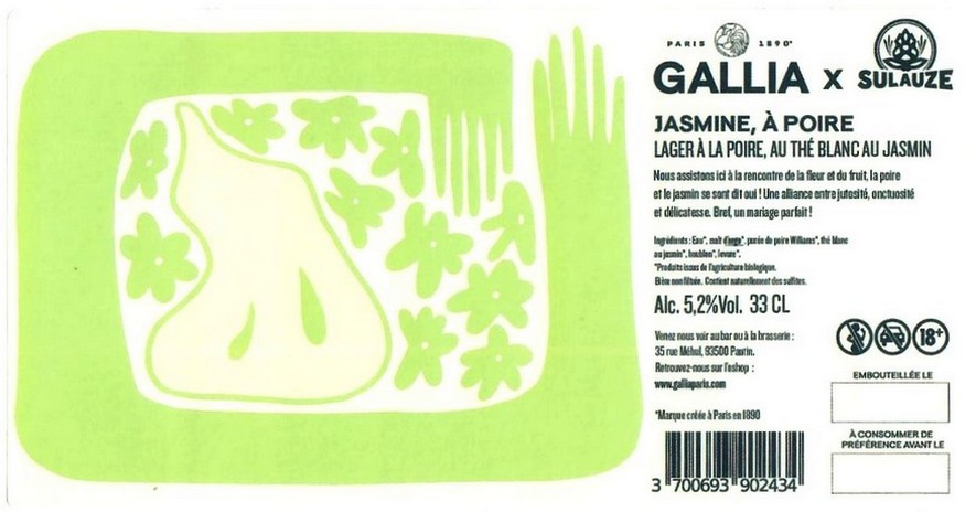 Etiquette BRASSERIE GALLIA 52