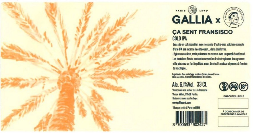 Etiquette BRASSERIE GALLIA 55