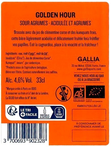 Etiquette BRASSERIE GALLIA 60B