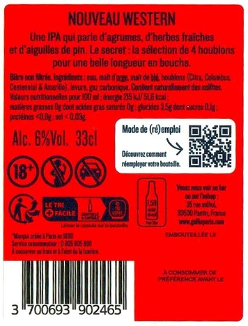 Etiquette BRASSERIE GALLIA 66B