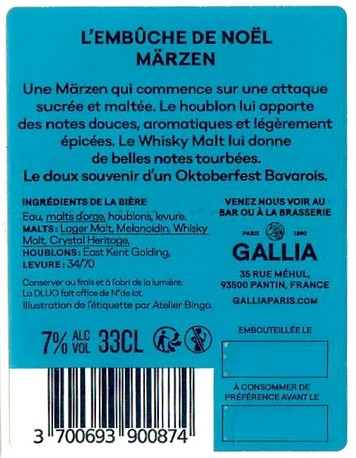 Etiquette BRASSERIE GALLIA 81B