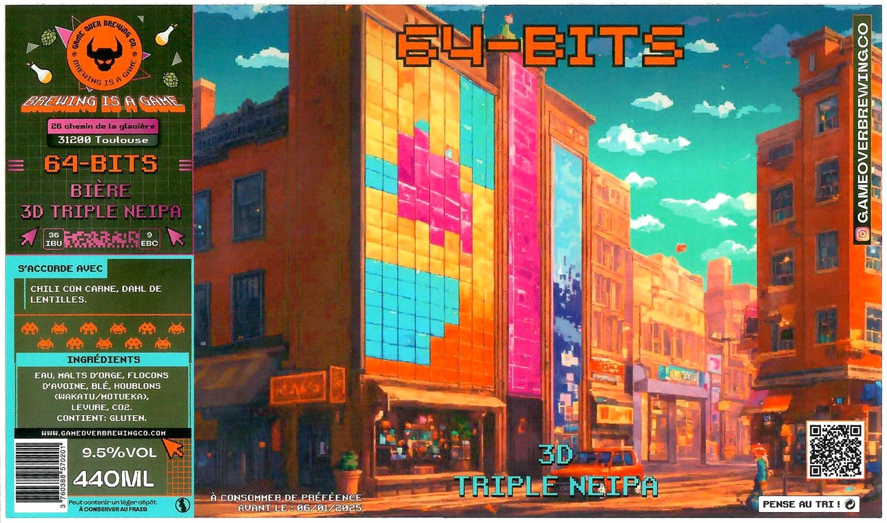 Etiquette BRASSERIE GAME OVER BREWING CO 01