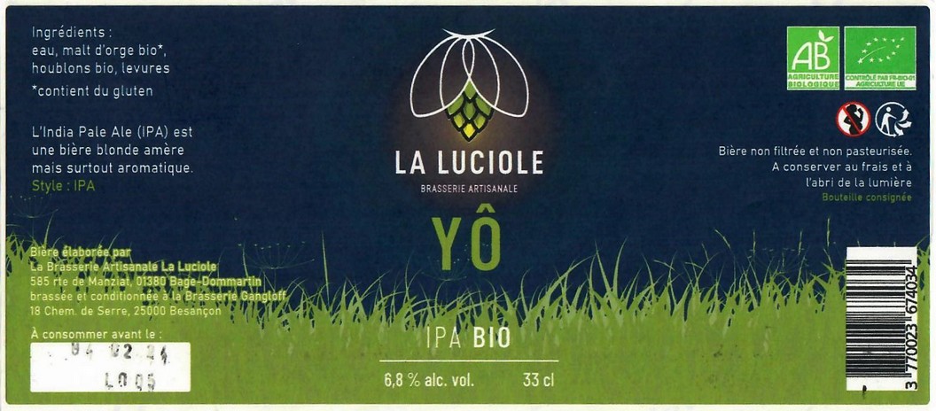 Etiquette BRASSERIE GANGLOFF 25