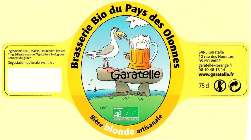 Etiquette BRASSERIE GARATELLE 01