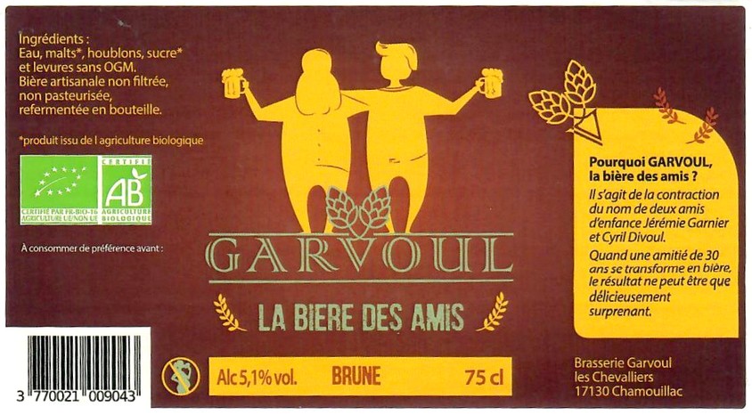 Etiquette BRASSERIE GARVOUL 10