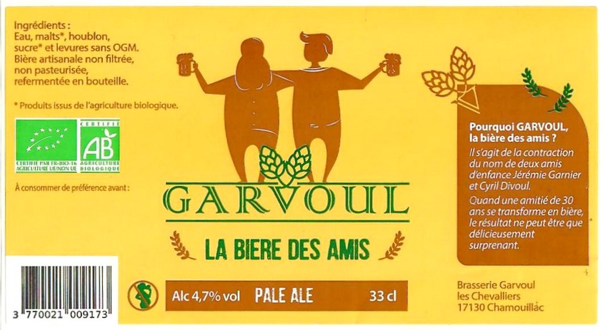 Etiquette BRASSERIE GARVOUL 11