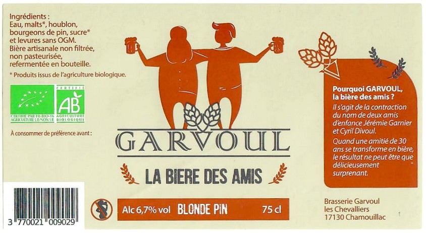 Etiquette BRASSERIE GARVOUL 14