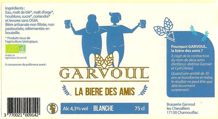 Etiquette BRASSERIE GARVOUL 15