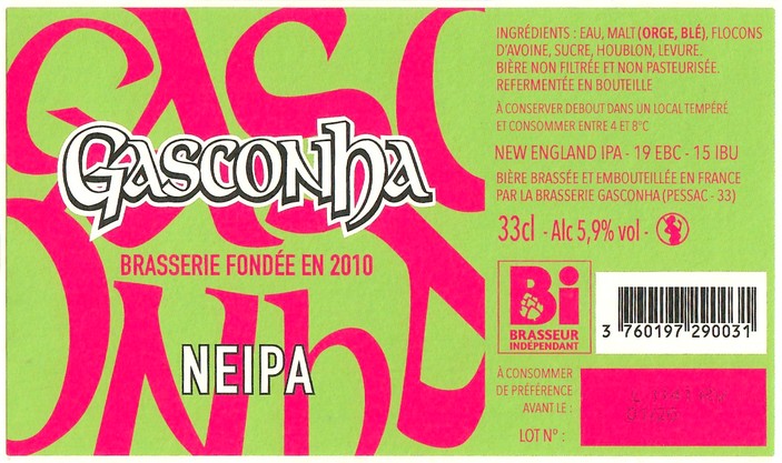 Etiquette BRASSERIE GASCONHA 21