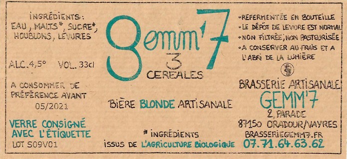 Etiquette BRASSERIE GEMM7 07