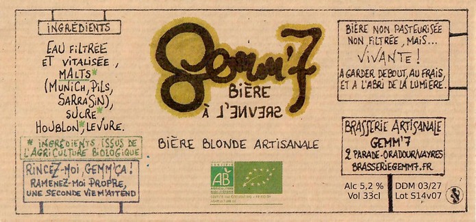 Etiquette BRASSERIE GEMM7 12