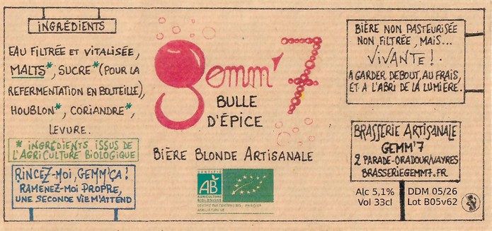 Etiquette BRASSERIE GEMM7 15