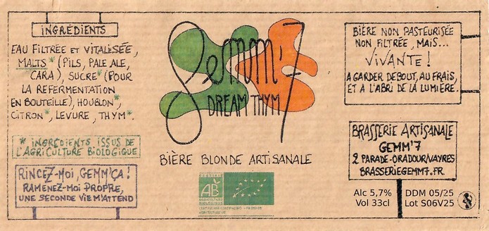 Etiquette BRASSERIE GEMM7 20