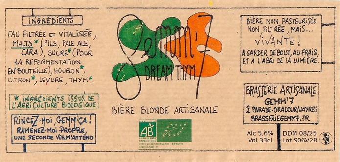 Etiquette BRASSERIE GEMM7 21