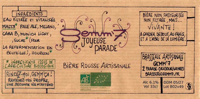 Etiquette BRASSERIE GEMM7 29