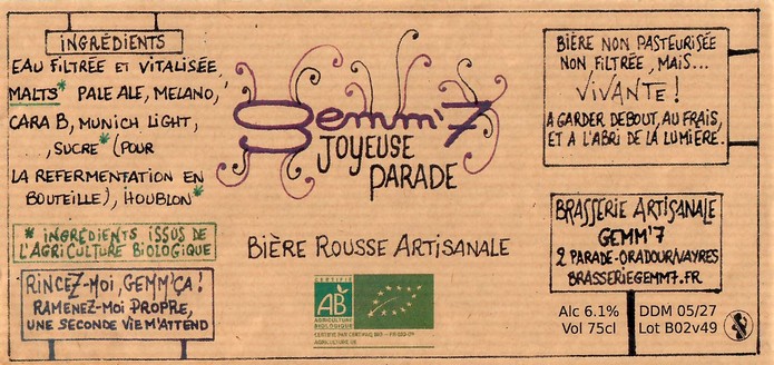 Etiquette BRASSERIE GEMM7 33