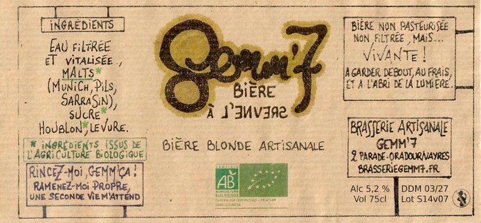 Etiquette BRASSERIE GEMM7 42