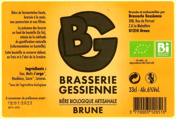 etiquette BRASSERIE GESSIENNE 16