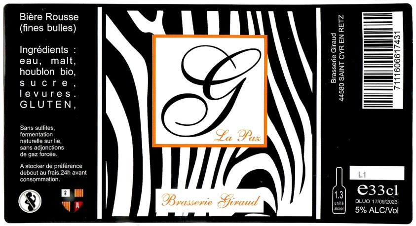 Etiquette BRASSERIE GIRAUD 01