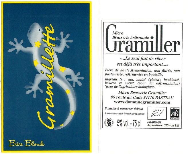 Etiquette BRASSERIE GRAMILLER 01