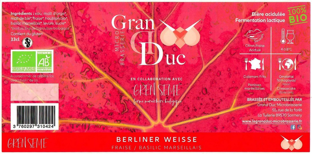 Etiquette BRASSERIE GRAND DUC 09