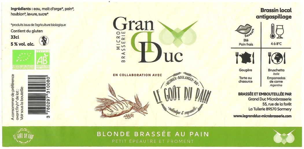 Etiquette BRASSERIE GRAND DUC 16