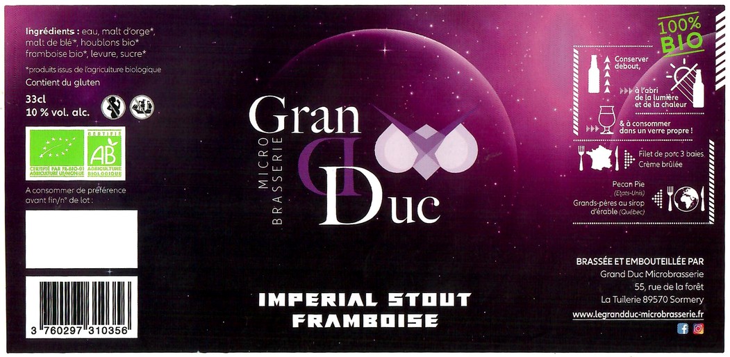 Etiquette BRASSERIE GRAND DUC 21