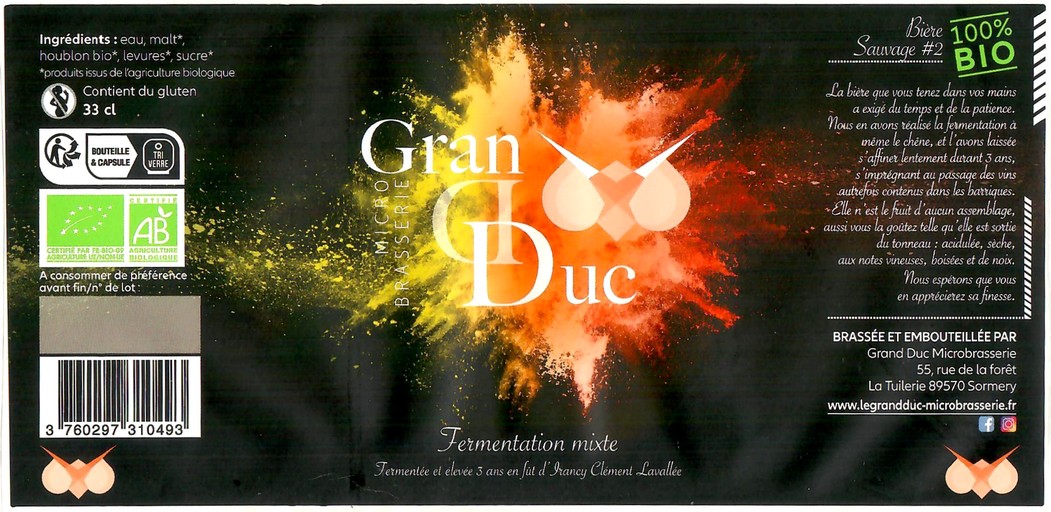 Etiquette BRASSERIE GRAND DUC 22