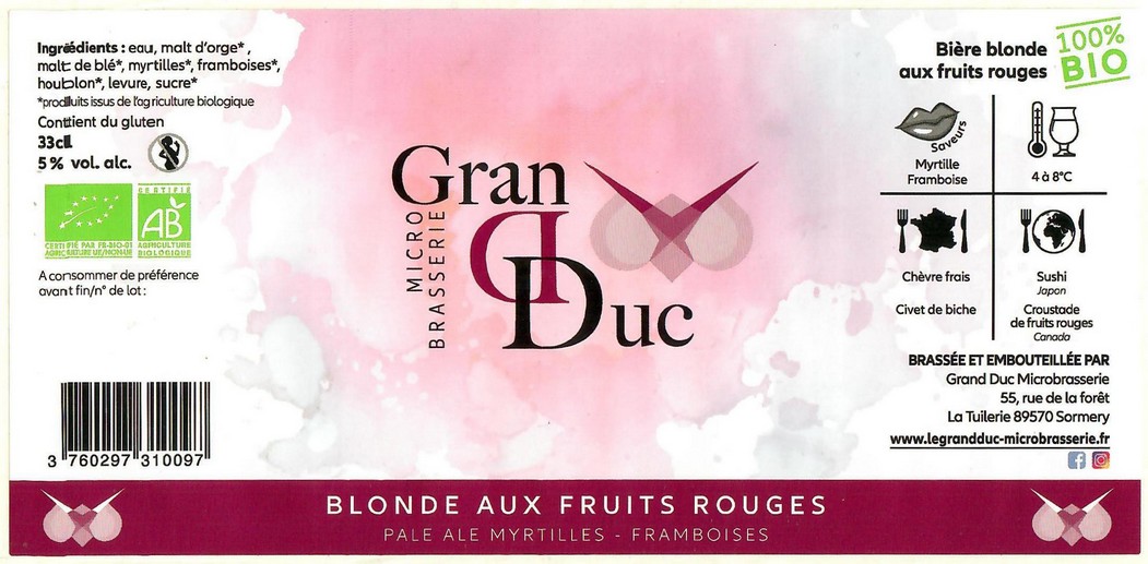 Etiquette BRASSERIE GRAND DUC 28