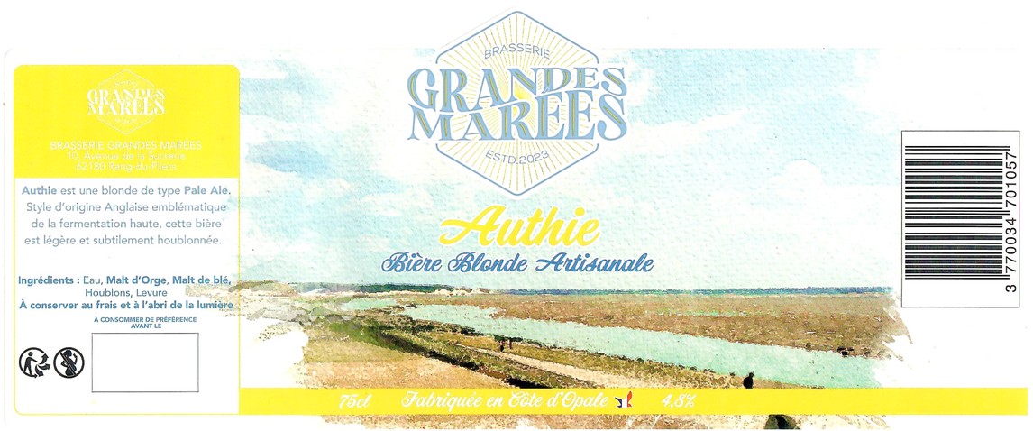Etiquette BRASSERIE GRANDES MAREES 01