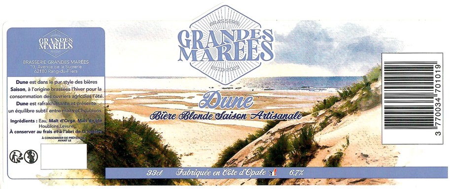 Etiquette BRASSERIE GRANDES MAREES 08