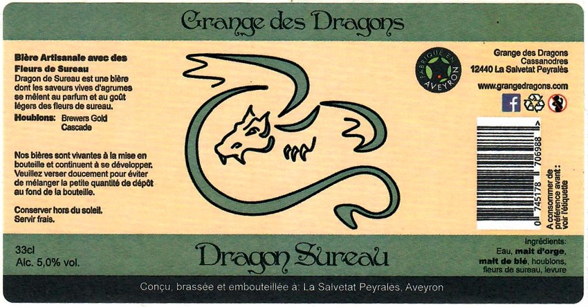 Etiquette BRASSERIE GRANGE DES DRAGONS 08
