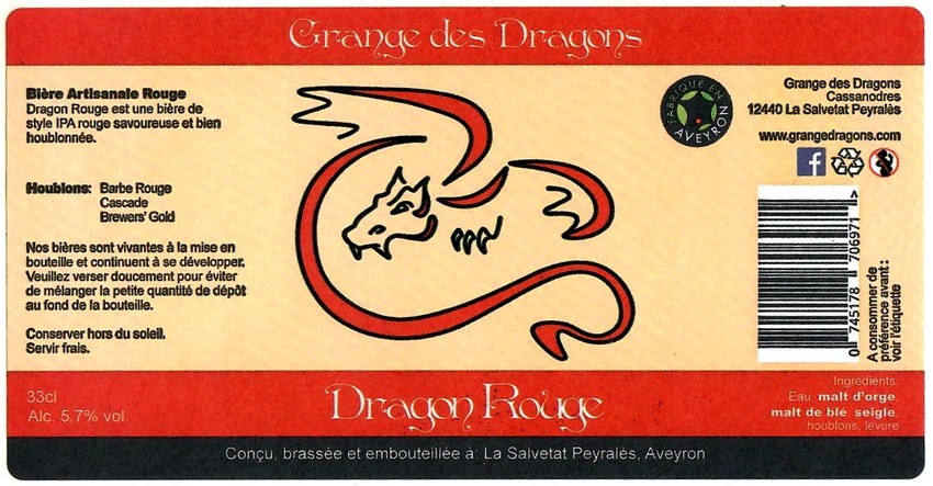 Etiquette BRASSERIE GRANGE DES DRAGONS 09