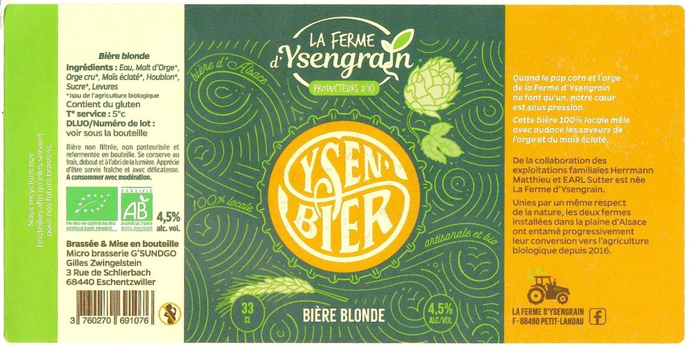 Etiquette BRASSERIE GSUNDGO 37