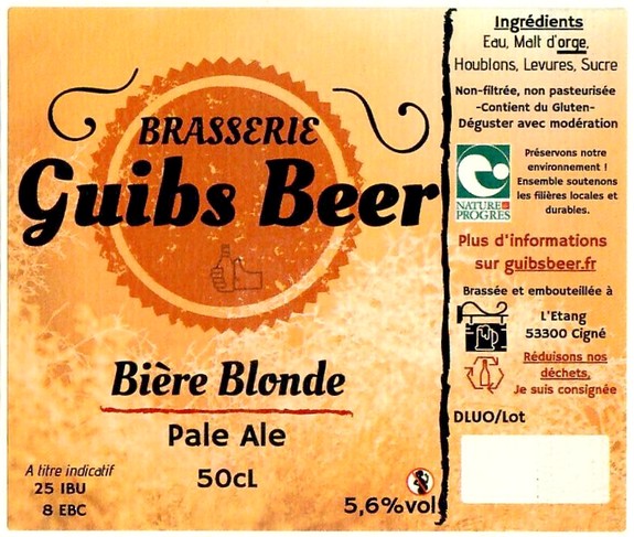 Etiquette BRASSERIE GUIBS 03