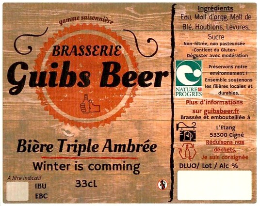 Etiquette BRASSERIE GUIBS 05