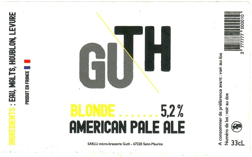 Etiquette BRASSERIE GUTH 03