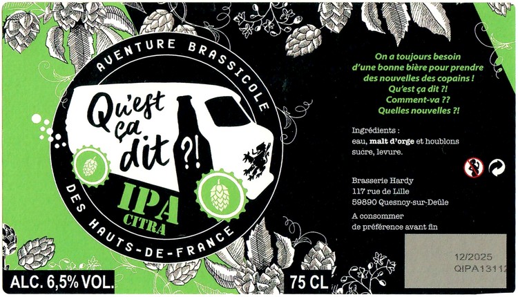 Etiquette BRASSERIE HARDY 30