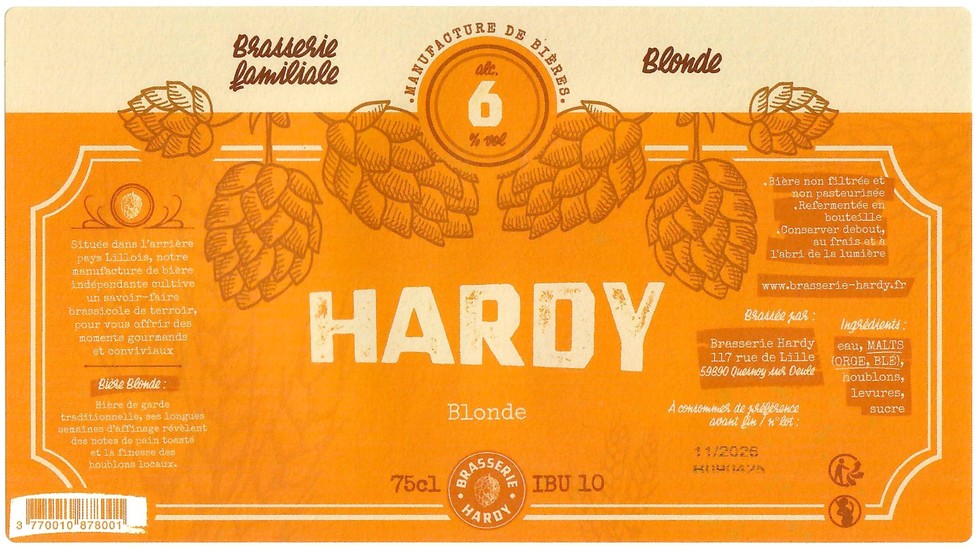 Etiquette BRASSERIE HARDY 32