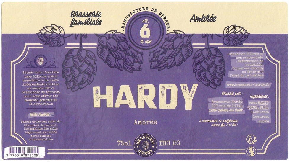 Etiquette BRASSERIE HARDY 40