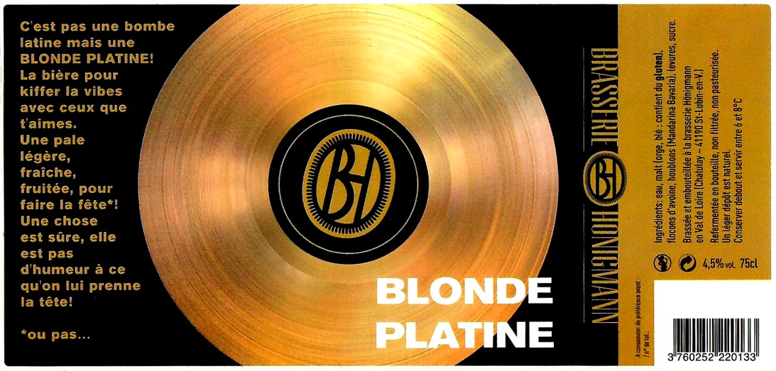 etiquette BRASSERIE HONNIGMANN 21