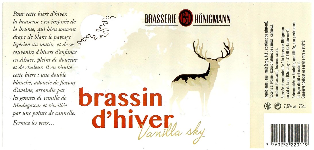 Etiquette BRASSERIE HONIGMANN 34