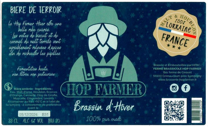 Etiquette BRASSERIE HOP FARMER 01