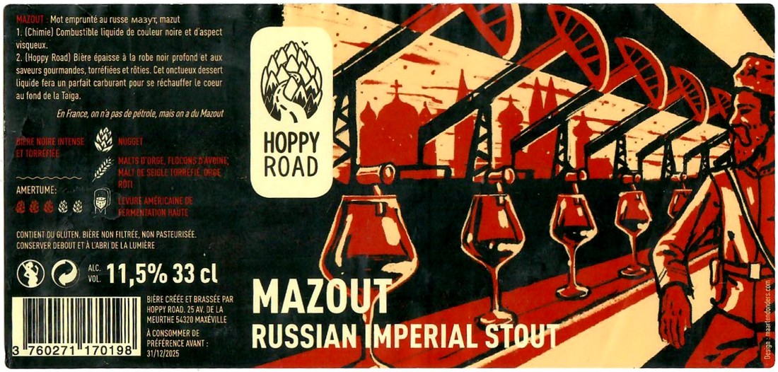 Etiquette BRASSERIE HOPPY ROAD 105
