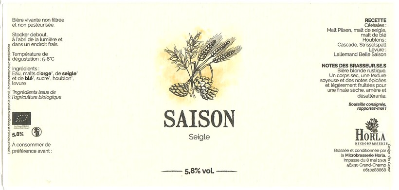 Etiquette BRASSERIE HORLA 15