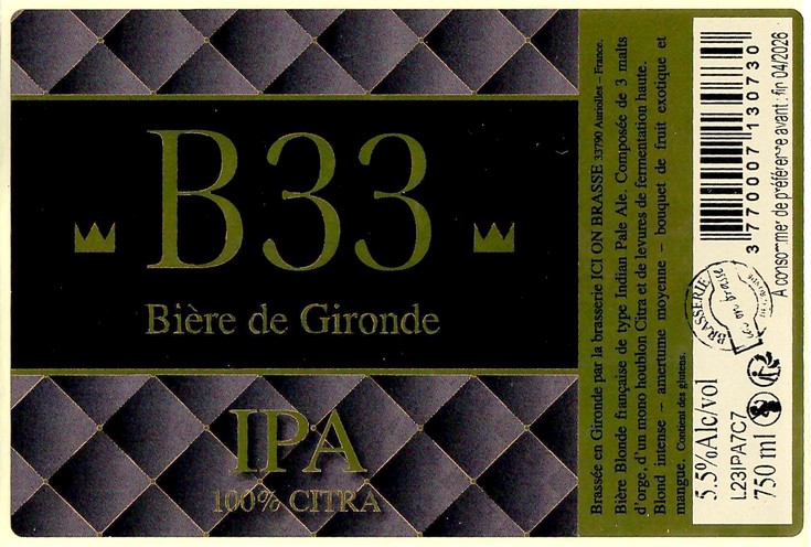 Etiquette BRASSERIE ICI ON BRASSE 35