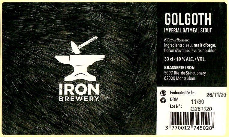 Etiquette BRASSERIE IRON 26